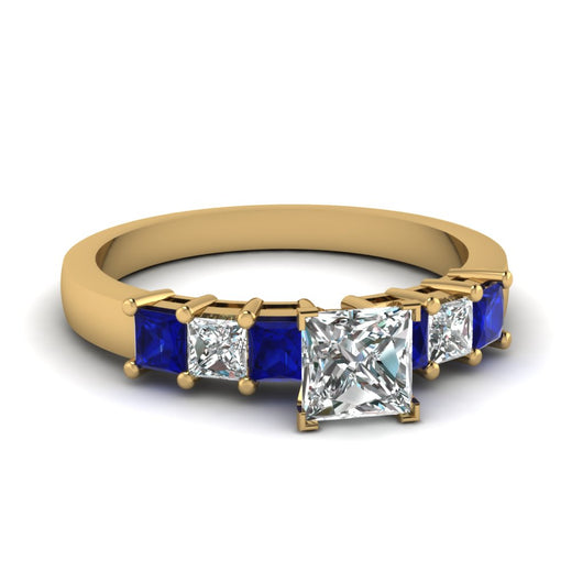 yellow-gold-princess-white-diamond-engagement-wedding-ring-with-blue-sapphire-in-prong-set-FDENS1027PRRGSABL-NL-YG