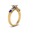 Load image into Gallery viewer, yellow-gold-princess-white-diamond-engagement-wedding-ring-with-blue-sapphire-in-prong-set-FDENS1027PRRGSABLANGLE2-NL-YG