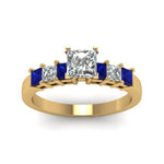 Load image into Gallery viewer, yellow-gold-princess-white-diamond-engagement-wedding-ring-with-blue-sapphire-in-prong-set-FDENS1027PRRGSABLANGLE5-NL-YG
