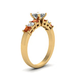 Load image into Gallery viewer, yellow-gold-princess-white-diamond-engagement-wedding-ring-with-orange-sapphire-in-prong-set-FDENS1027PRRGSAORANGLE2-NL-YG

