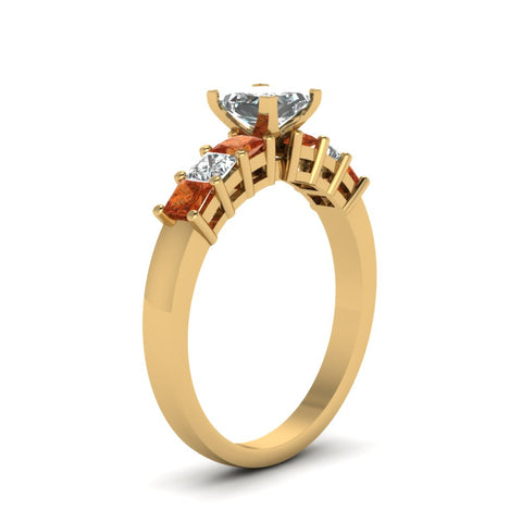 yellow-gold-princess-white-diamond-engagement-wedding-ring-with-orange-sapphire-in-prong-set-FDENS1027PRRGSAORANGLE2-NL-YG