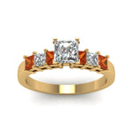 Load image into Gallery viewer, yellow-gold-princess-white-diamond-engagement-wedding-ring-with-orange-sapphire-in-prong-set-FDENS1027PRRGSAORANGLE5-NL-YG_608a32e1-564f-4183-a3f6-6e52d0b5e443
