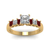 Load image into Gallery viewer, yellow-gold-princess-white-diamond-engagement-wedding-ring-with-red-ruby-in-prong-set-FDENS1027PRRGRUDRANGLE5-NL-YG