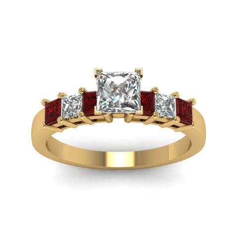 yellow-gold-princess-white-diamond-engagement-wedding-ring-with-red-ruby-in-prong-set-FDENS1027PRRGRUDRANGLE5-NL-YG_10fbce99-1de2-4ee5-833e-ec196bed8e4a