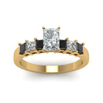 Load image into Gallery viewer, yellow-gold-radiant-white-diamond-engagement-wedding-ring-with-black-diamond-in-prong-set-FDENS1027RARGBLACKANGLE5-NL-YG
