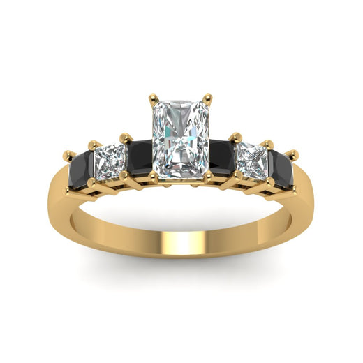 yellow-gold-radiant-white-diamond-engagement-wedding-ring-with-black-diamond-in-prong-set-FDENS1027RARGBLACKANGLE5-NL-YG