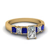 Load image into Gallery viewer, yellow-gold-radiant-white-diamond-engagement-wedding-ring-with-blue-sapphire-in-prong-set-FDENS1027RARGSABL-NL-YG