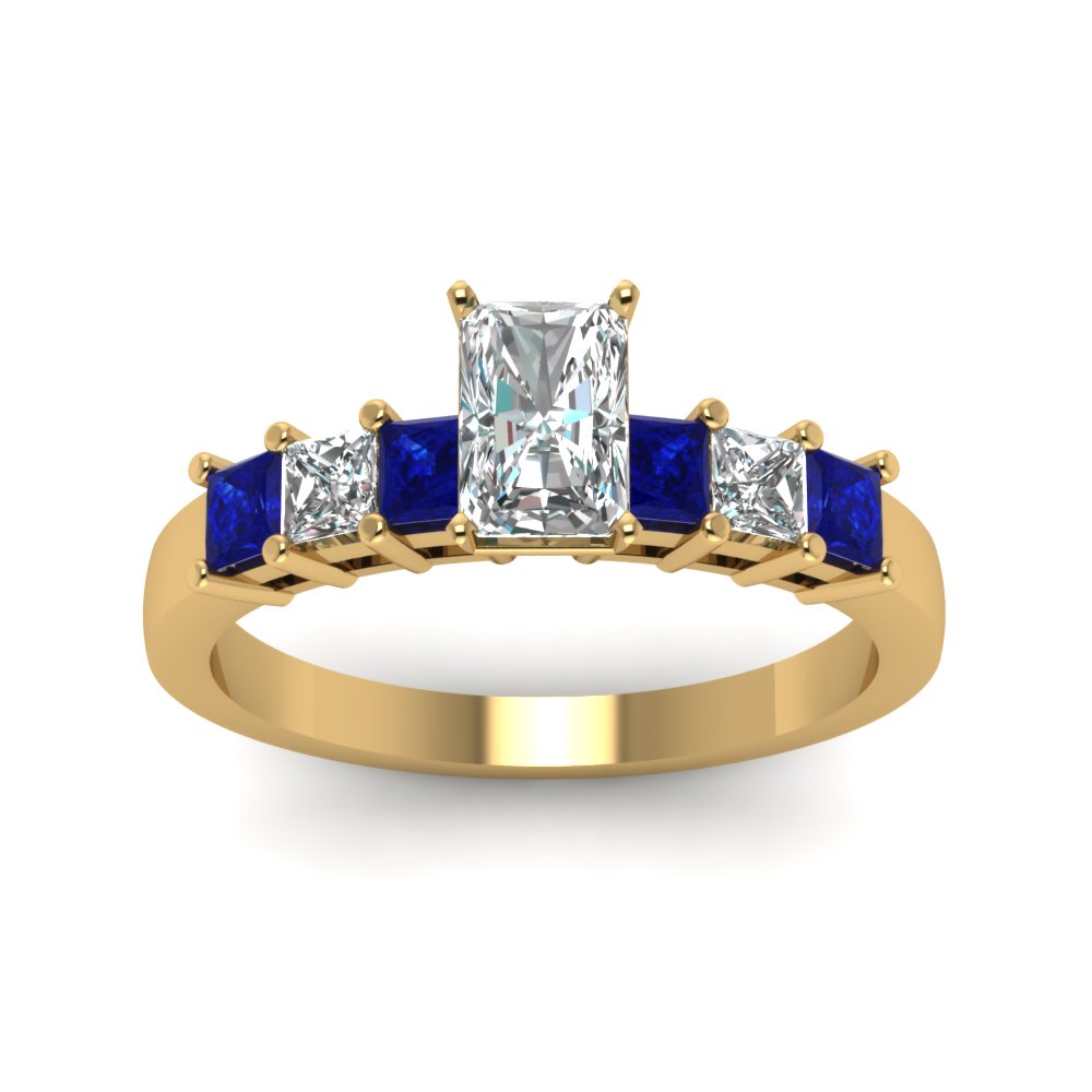 yellow-gold-radiant-white-diamond-engagement-wedding-ring-with-blue-sapphire-in-prong-set-FDENS1027RARGSABLANGLE5-NL-YG