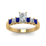 Load image into Gallery viewer, yellow-gold-radiant-white-diamond-engagement-wedding-ring-with-blue-sapphire-in-prong-set-FDENS1027RARGSABLANGLE5-NL-YG_293980eb-6ab7-4208-9fd4-26fbb0bc632a
