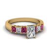 Load image into Gallery viewer, yellow-gold-radiant-white-diamond-engagement-wedding-ring-with-dark-pink-sapphire-in-prong-set-FDENS1027RARGSADRPI-NL-YG