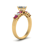 Load image into Gallery viewer, yellow-gold-radiant-white-diamond-engagement-wedding-ring-with-dark-pink-sapphire-in-prong-set-FDENS1027RARGSADRPIANGLE2-NL-YG_2466c911-a237-4520-be86-d6dc41688c82
