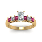 Load image into Gallery viewer, yellow-gold-radiant-white-diamond-engagement-wedding-ring-with-dark-pink-sapphire-in-prong-set-FDENS1027RARGSADRPIANGLE5-NL-YG_f44b06ca-5b1a-43bd-ae24-287a94faf3ba
