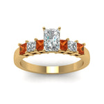 Load image into Gallery viewer, yellow-gold-radiant-white-diamond-engagement-wedding-ring-with-orange-sapphire-in-prong-set-FDENS1027RARGSAORANGLE5-NL-YG

