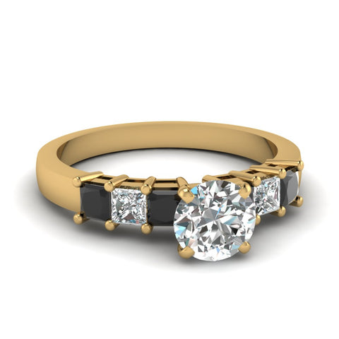 yellow-gold-round-white-diamond-engagement-wedding-ring-with-black-diamond-in-prong-set-FDENS1027RORGBLACK-NL-YG