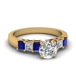 Load image into Gallery viewer, yellow-gold-round-white-diamond-engagement-wedding-ring-with-blue-sapphire-in-prong-set-FDENS1027RORGSABL-NL-YG
