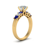 Load image into Gallery viewer, yellow-gold-round-white-diamond-engagement-wedding-ring-with-blue-sapphire-in-prong-set-FDENS1027RORGSABLANGLE2-NL-YG

