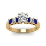 Load image into Gallery viewer, yellow-gold-round-white-diamond-engagement-wedding-ring-with-blue-sapphire-in-prong-set-FDENS1027RORGSABLANGLE5-NL-YG
