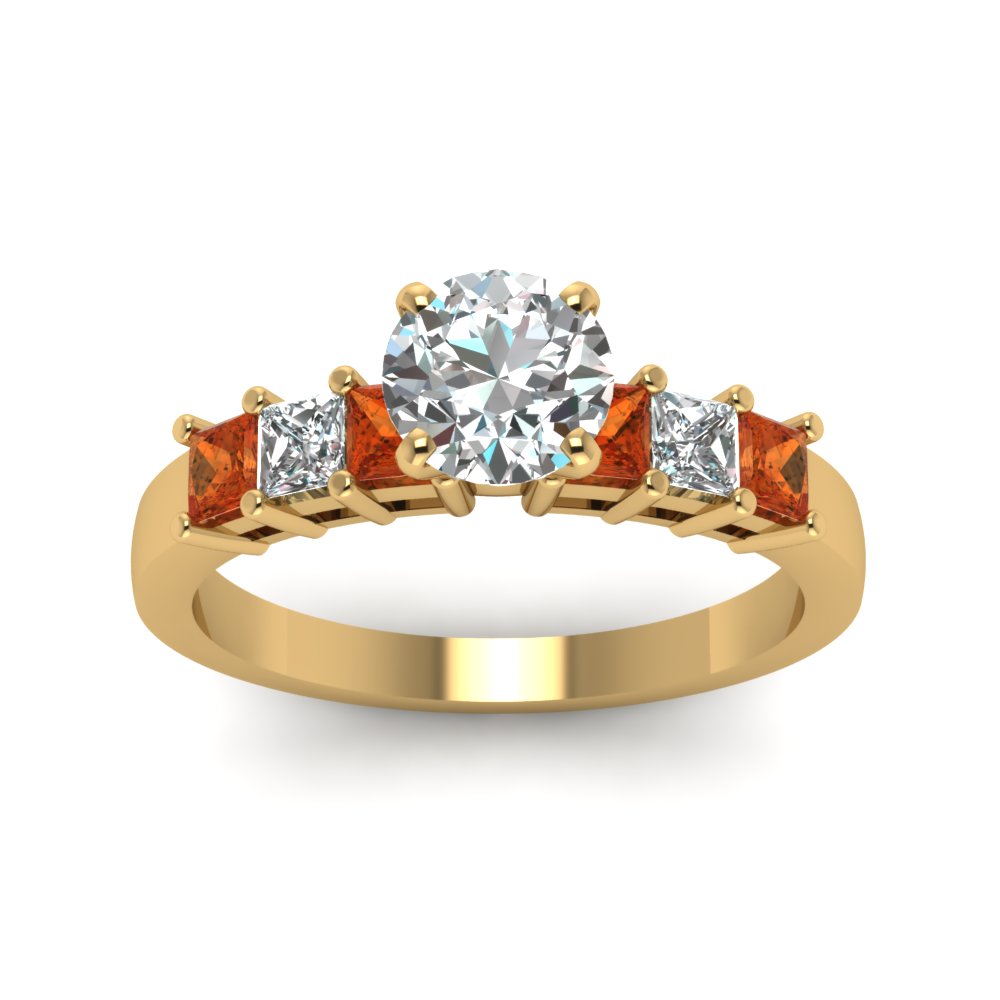 yellow-gold-round-white-diamond-engagement-wedding-ring-with-orange-sapphire-in-prong-set-FDENS1027RORGSAORANGLE5-NL-YG_936e0112-7c45-43f0-bd53-47b51900cf6c