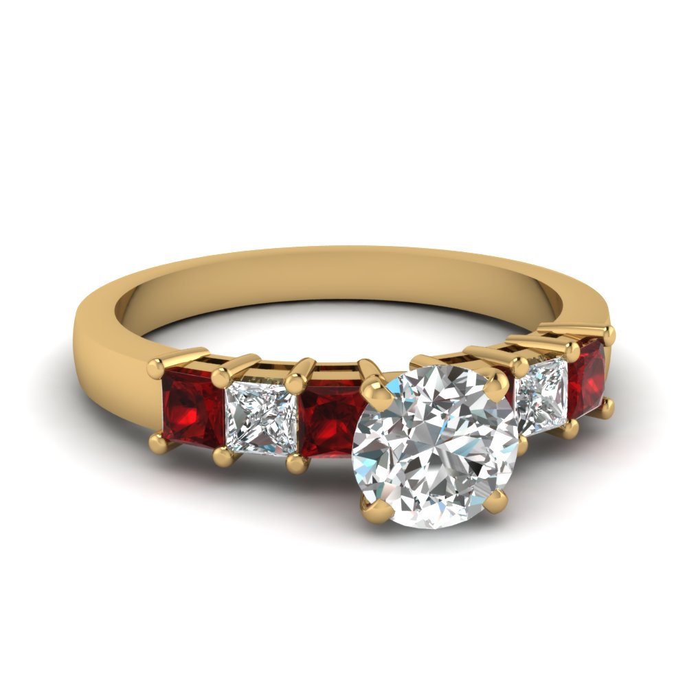 yellow-gold-round-white-diamond-engagement-wedding-ring-with-red-ruby-in-prong-set-FDENS1027RORGRUDR-NL-YG