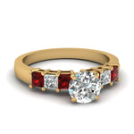 Load image into Gallery viewer, yellow-gold-round-white-diamond-engagement-wedding-ring-with-red-ruby-in-prong-set-FDENS1027RORGRUDR-NL-YG_41f6de29-7992-4b8b-9dd2-334f3d4d3dee

