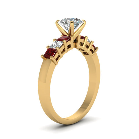yellow-gold-round-white-diamond-engagement-wedding-ring-with-red-ruby-in-prong-set-FDENS1027RORGRUDRANGLE2-NL-YG