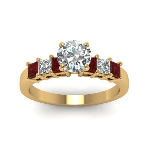 yellow-gold-round-white-diamond-engagement-wedding-ring-with-red-ruby-in-prong-set-FDENS1027RORGRUDRANGLE5-NL-YG