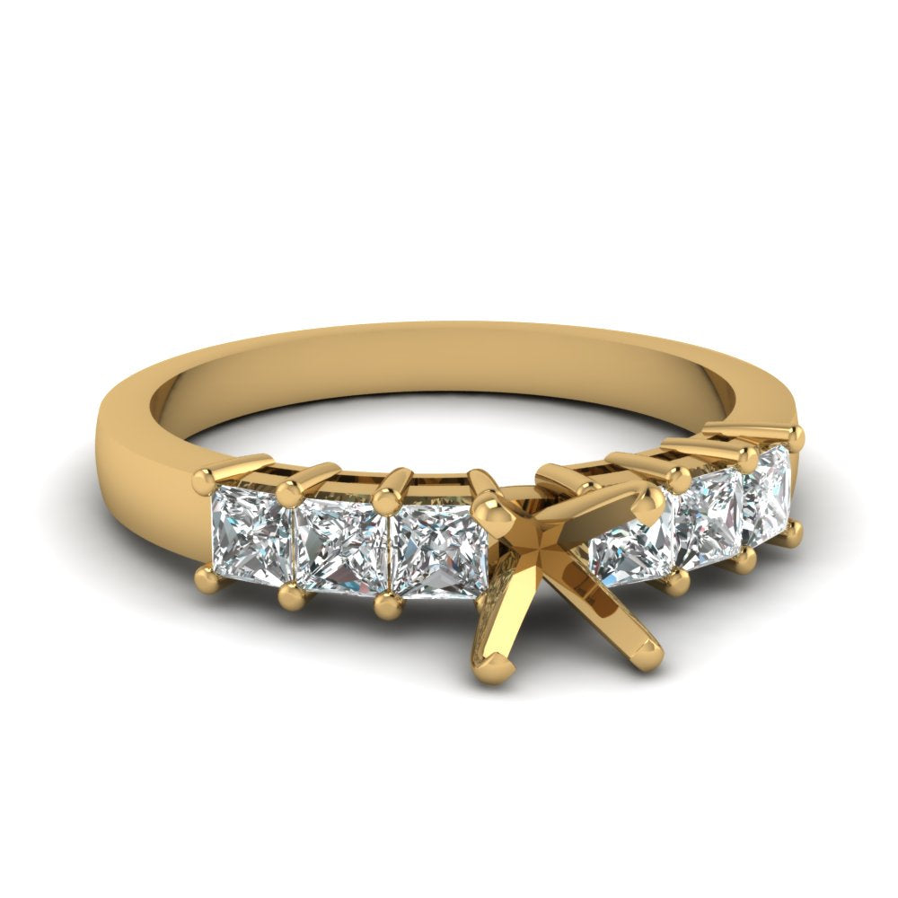 7 Stone Classic Semi Mount Engagement Ring