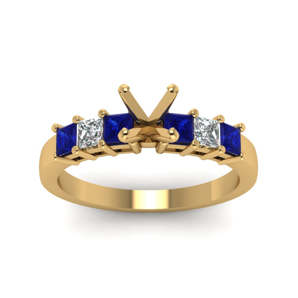 7 Stone Classic Semi Mount Engagement Ring