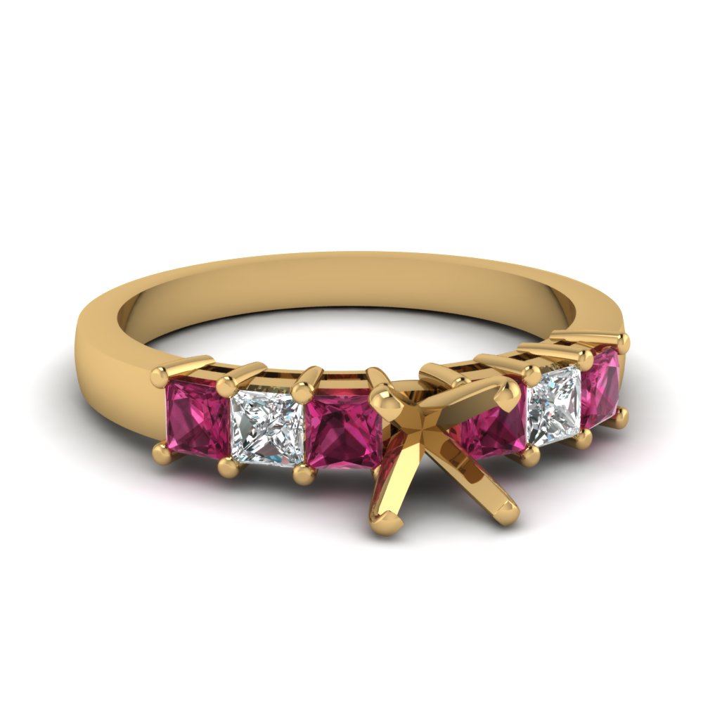 7 Stone Classic Semi Mount Engagement Ring