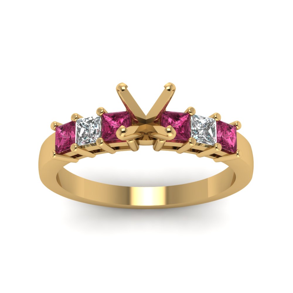 7 Stone Classic Semi Mount Engagement Ring