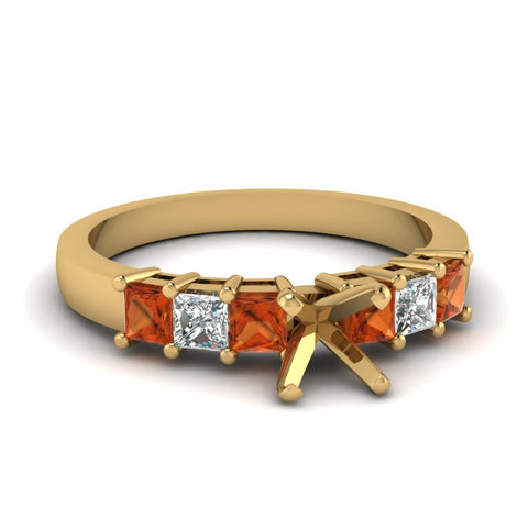 7 Stone Classic Semi Mount Engagement Ring