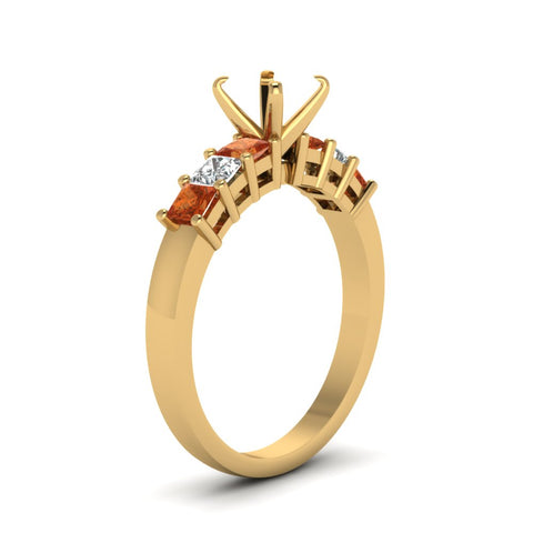 7 Stone Classic Semi Mount Engagement Ring
