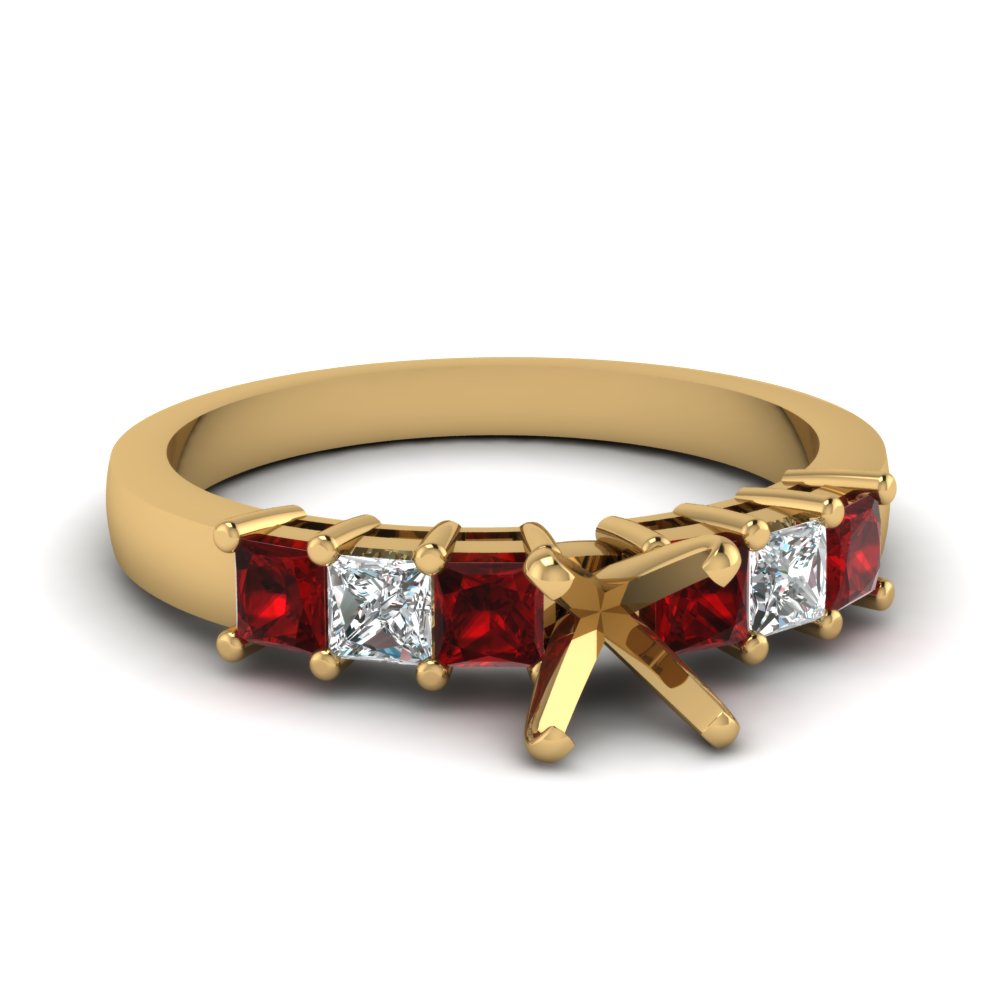 7 Stone Classic Semi Mount Engagement Ring