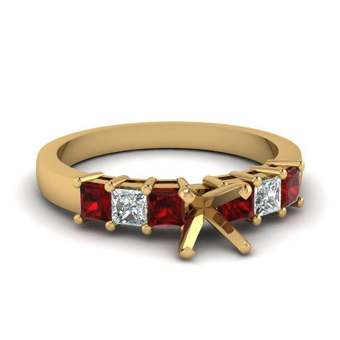 7 Stone Classic Semi Mount Engagement Ring
