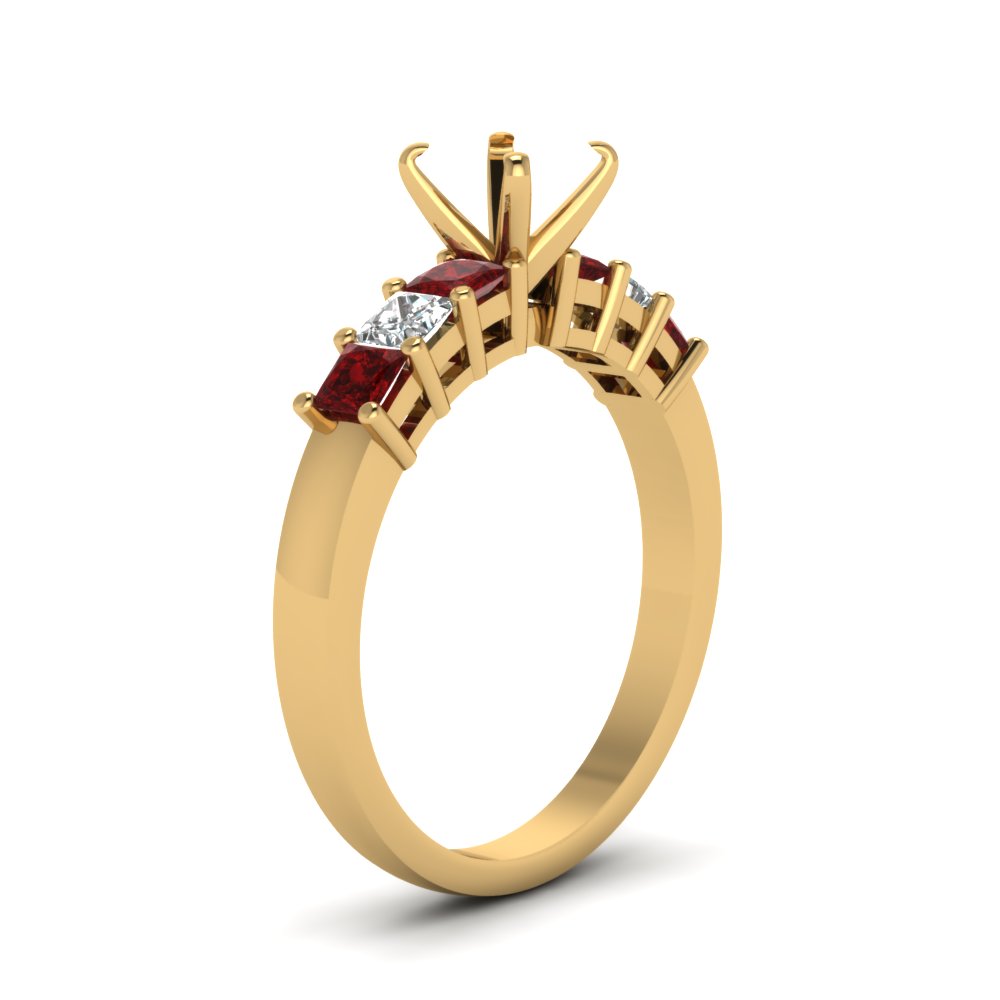 7 Stone Classic Semi Mount Engagement Ring