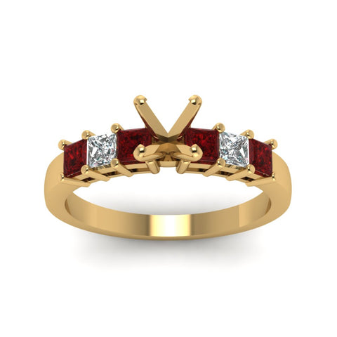 7 Stone Classic Semi Mount Engagement Ring