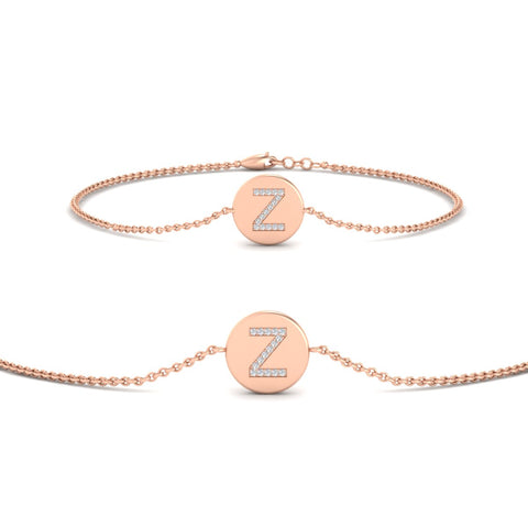 Alphabet disc diamond bracelet