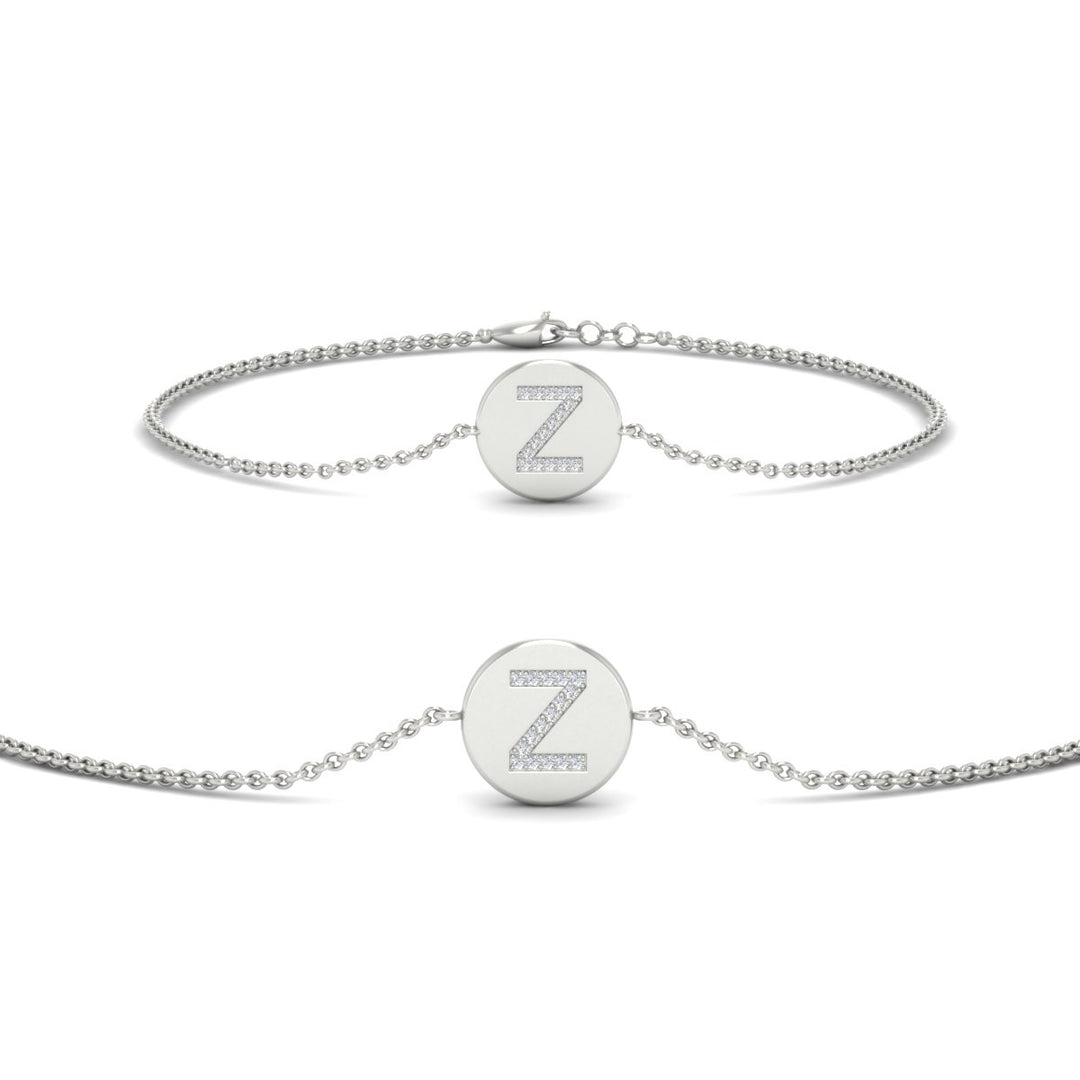 Alphabet disc diamond bracelet