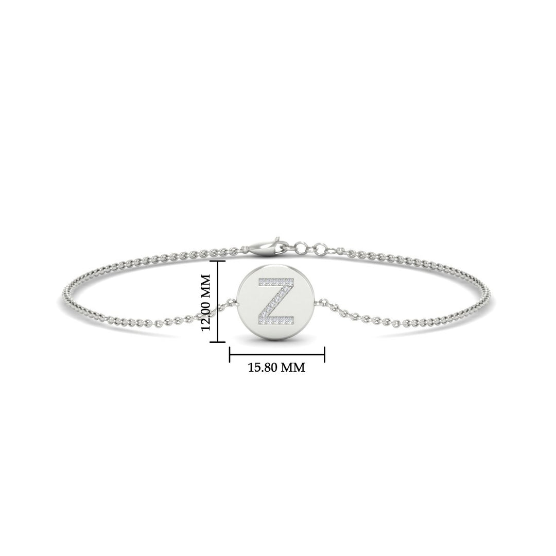 Alphabet disc diamond bracelet