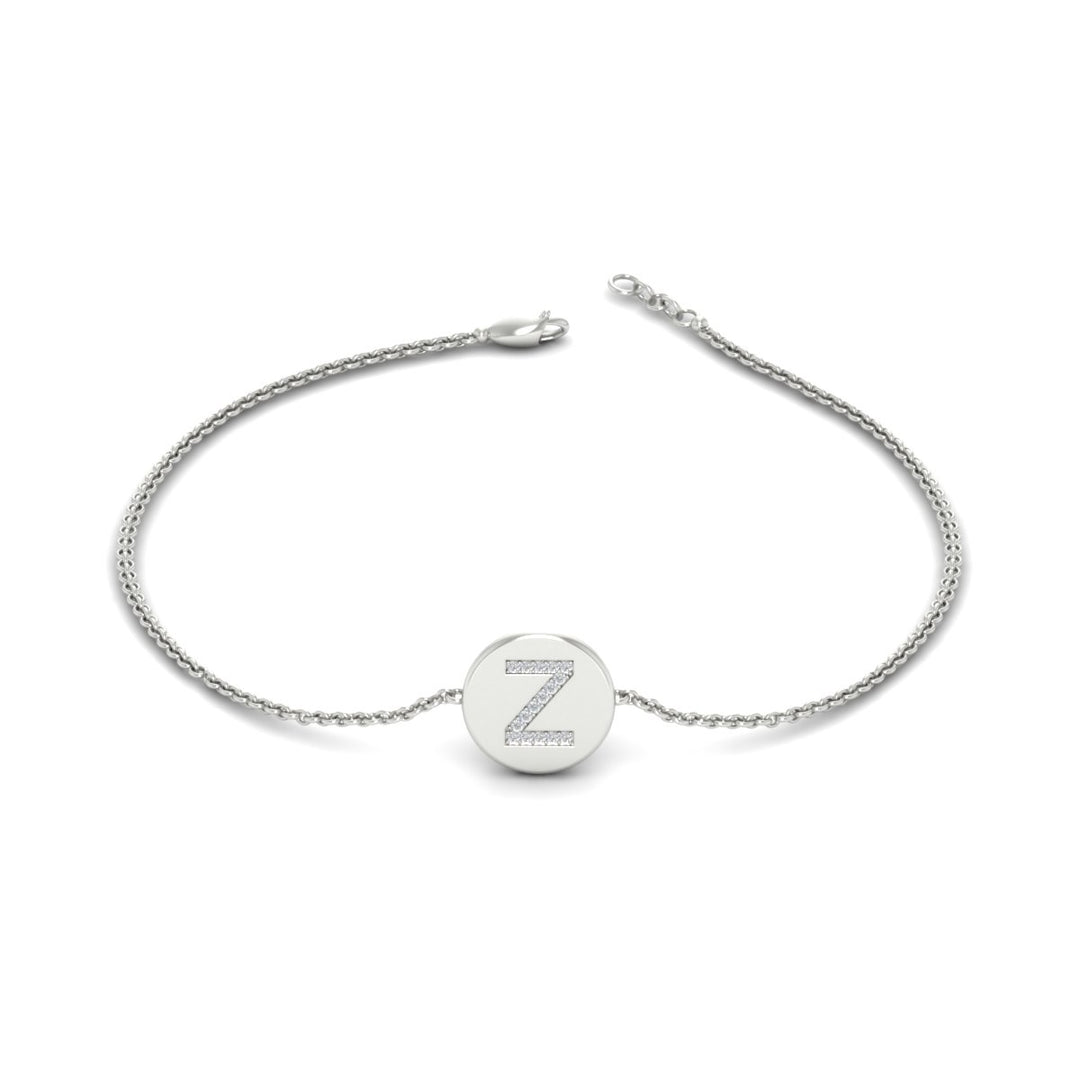 Alphabet disc diamond bracelet
