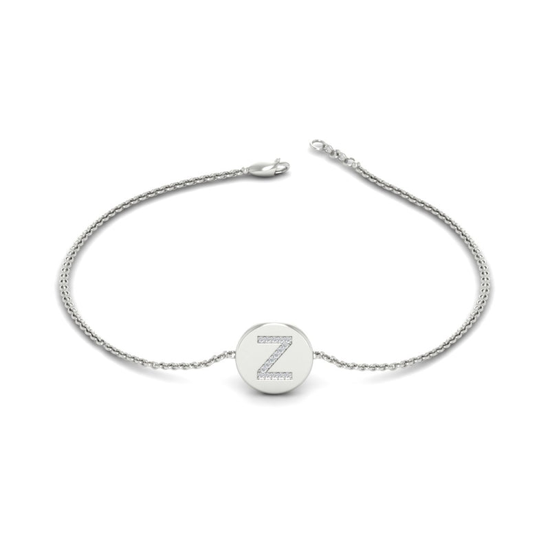 Alphabet disc diamond bracelet