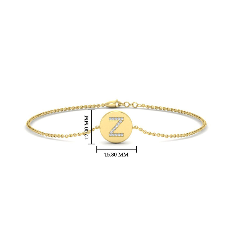 Alphabet disc diamond bracelet