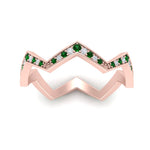 Load image into Gallery viewer, zig-zag-eternity-stack-emerald-wedding-band-in-rose-gold-FD10476BGEMGR-NL-RG.jpg
