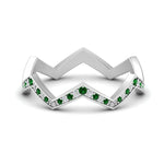 Load image into Gallery viewer, zig-zag-eternity-stack-emerald-wedding-band-in-white-gold-FD10476BGEMGR-NL-WG.jpg
