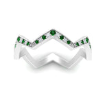 Load image into Gallery viewer, zig-zag-eternity-stack-emerald-wedding-band-in-white-gold-FD10476BGEMGR-NL-WG.jpg
