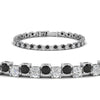 Load image into Gallery viewer, zig-zag-tennis-black-diamond-bracelet-in-white-gold-FDBRC10410GBLACKANGLE2-NL-WG