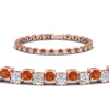 Load image into Gallery viewer, zig-zag-tennis-orange-sapphire-bracelet-in-rose-gold-FDBRC10410GSAORANGLE2-NL-RG