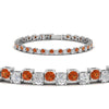Load image into Gallery viewer, zig-zag-tennis-orange-sapphire-bracelet-in-white-gold-FDBRC10410GSAORANGLE2-NL-WG