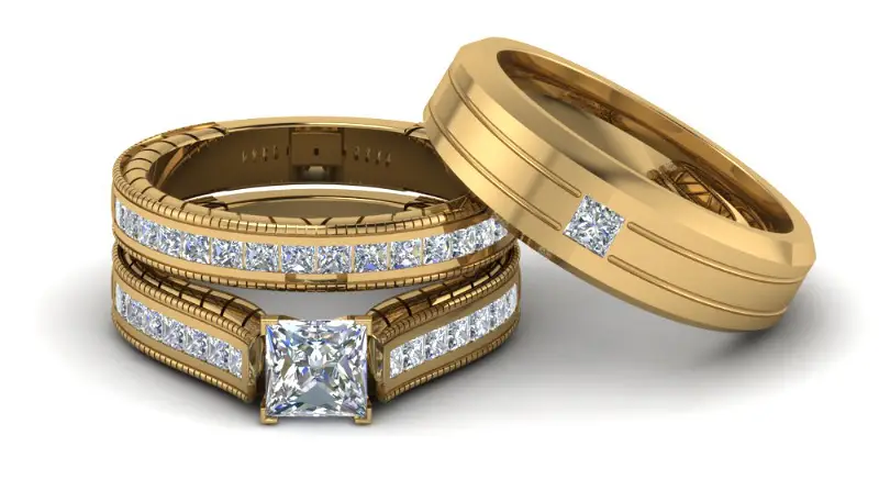 <a href="/jewelry/princess-cut-diamond-trio-wedding-ring-sets-with-white-diamond-in-14k-yellow-gold/princess-cut-channel-matching-trio-set/3103p3m0s8c">Princess Cut Channel Matching Trio Set</a>