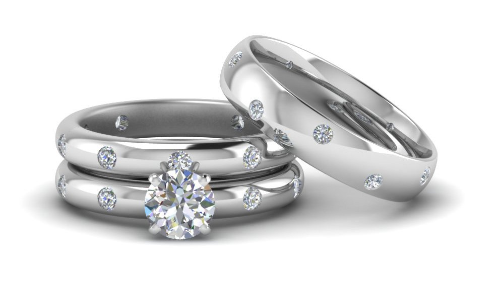<a href="/jewelry/round-cut-diamond-trio-wedding-ring-sets-with-white-diamond-in-14k-white-gold/flush-set-trio-matching-diamond-wedding-rings-for-couples/3095p2m14s10c">Flush Set Trio Matching Diamond Wedding Rings For Couples</a>